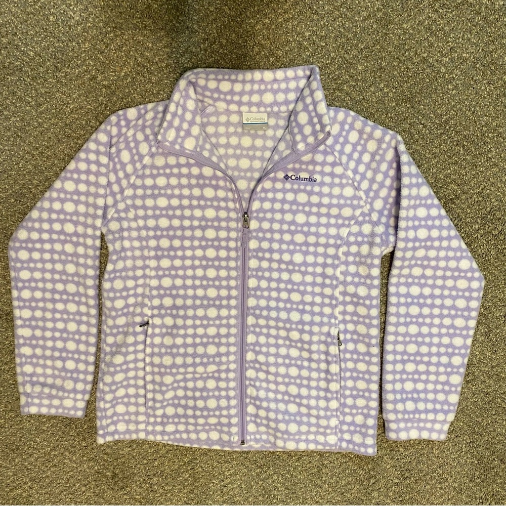 Columbia Jacket Youth XL (18/20) Purple Kids Fleece Outdoor Full Zip Casual